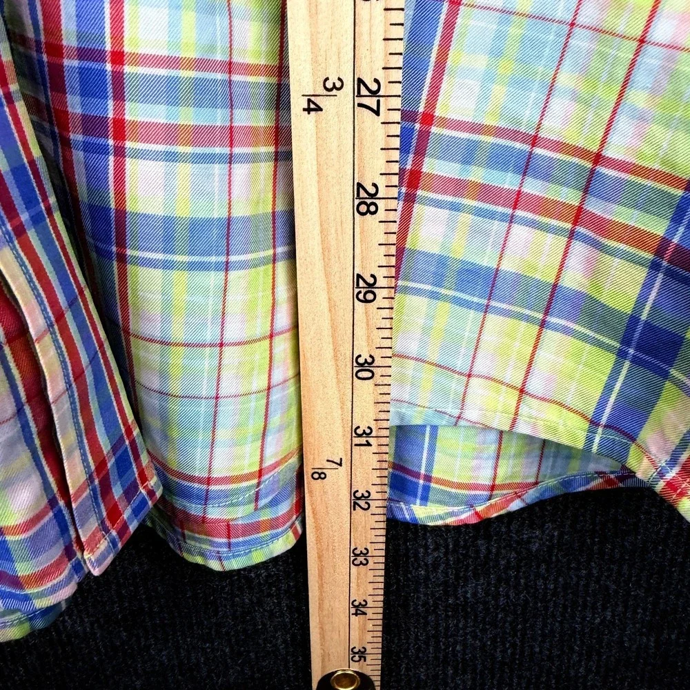 Bobby Jones Collection Shirt Mens XL Plaid Woven in Italy Button Down Cotton